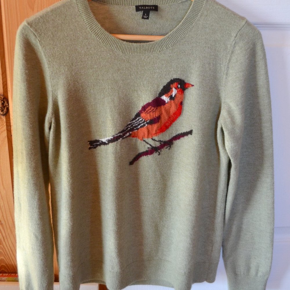 Talbots bird sweater, women's large